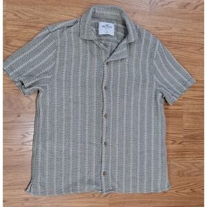 Hollister Men's Boxy Short-Sleeve Textured Shirt Green Size S